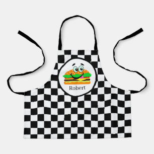 Tablier mignon enfants hamburger ajouter nom