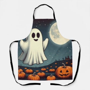 Tablier Mignon fantôme vintage et citrouille d'art hallowe