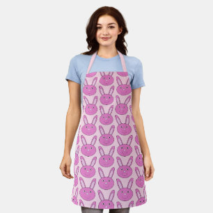 Tablier Mignon Lapin Rose Féminin Visage Printemps Pâques