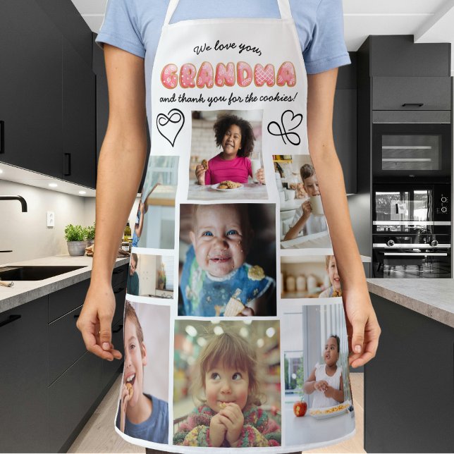 Tablier Mignon On T'aime Grand-mère Script de Collage de P (Créateur téléchargé)