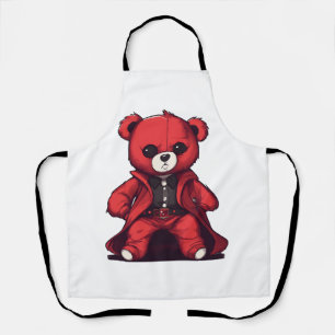 Tablier Mignon ours en peluche rouge garçon