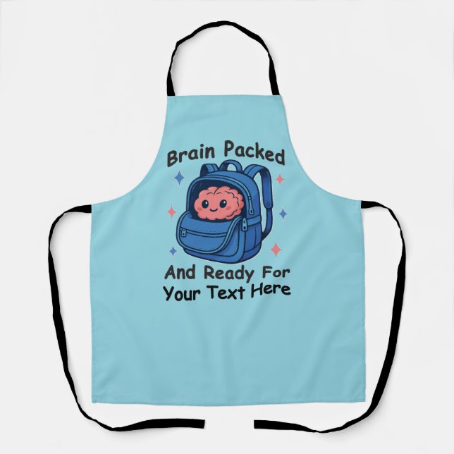 Tablier Mignon «Prêt pour l'école» Personnalisable «Cervea (Recto)