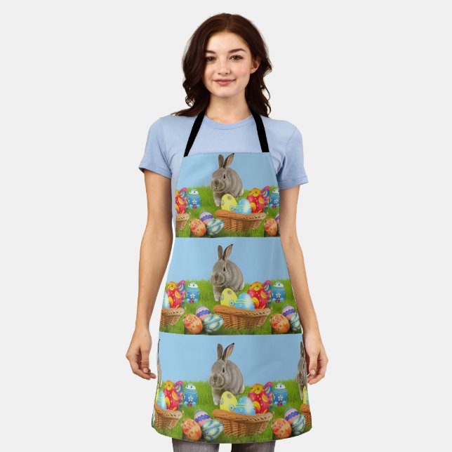 Tablier Mignonne Bunnyfor Pâques pour une humeur positive (Porté)