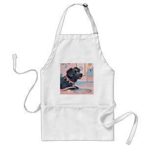 Tablier Mignonne chien rose bleu pâle maman chien