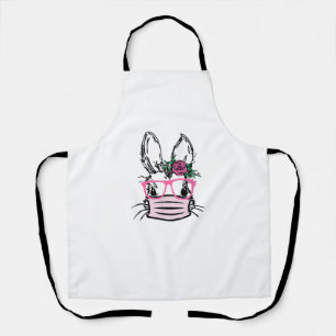 Tablier Mignonne face lapin avec lunettes Masque Visage Ra