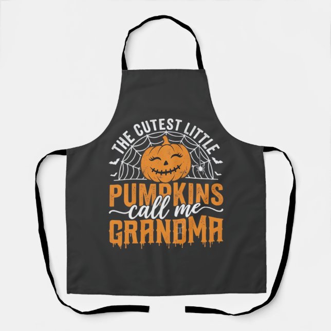 Tablier Mignonne grand-mère citrouille design Halloween_1 (Recto)