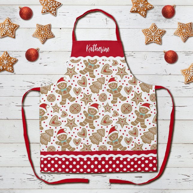 Tablier Mignonne Noël Gingerbread Homme Apron (Créateur téléchargé)