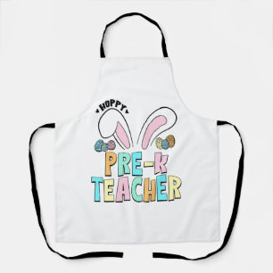 Tablier Mignonne Pâques Hoppy Pré K Enseignant Bunny Oreil