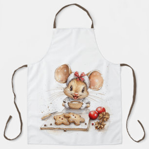 Tablier Mignonne souris Chef Noël