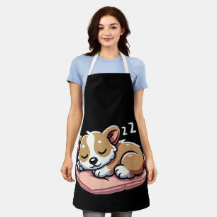 Tablier Mignons Amoureux des Animaux Endormis Welsh Corgi 