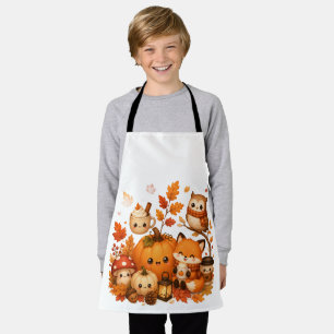 Tablier Mignons Animaux D'automne Kawaii Citrouille Hibou