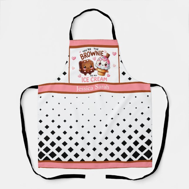 Tablier Mignons Brownies et Crèmes Glacées Kawaii (Recto)