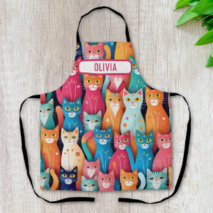 Tablier Mignons chatons fantaisistes colorés personnalisés