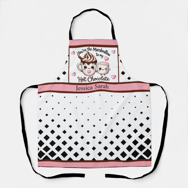 Tablier Mignons marshmallows et chocolats Kawaii (Recto)