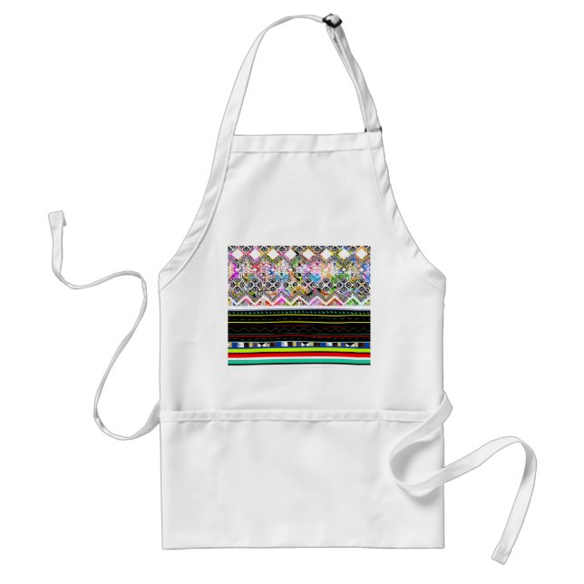 Tablier Mignons motifs tribaux aztèques colorés (Devant)