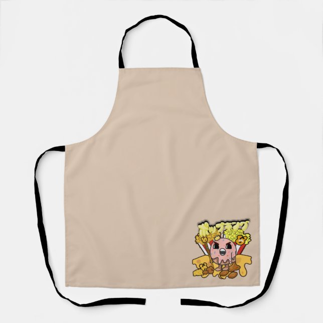 Tablier Mikitiez anime popcorning fromage caramel drôle (Recto)