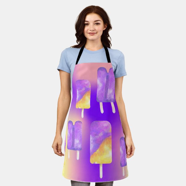 Tablier Mikitiez été arc-en-ciel popsicle or violet (Porté)