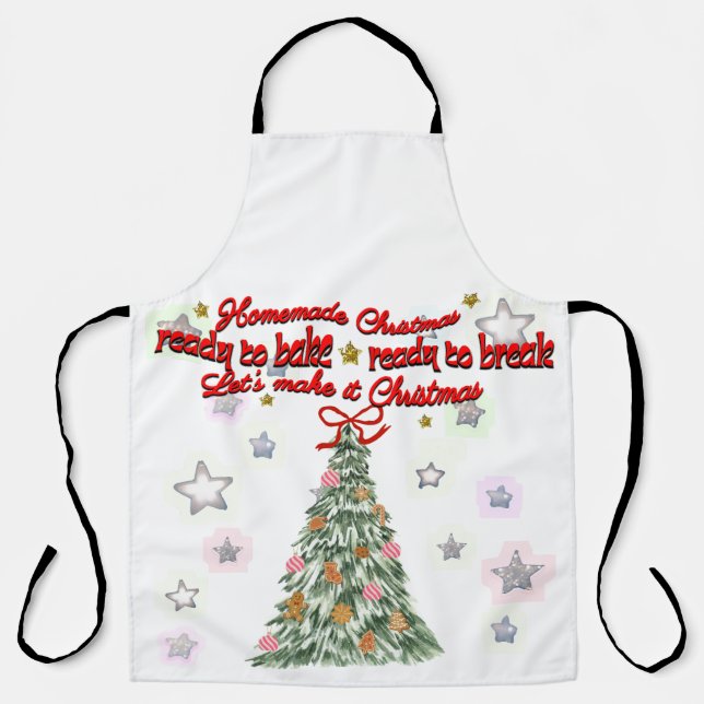 Tablier Mikitiez Noël rustique vintage maison de campagne  (Recto)