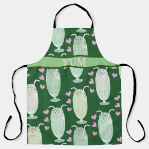 Tablier Milkshake Fun Mint Dessin Retro Motif Cute Amusant