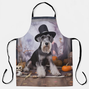Tablier Miniature Schnauzer Citrouilles Halloween Épouvant