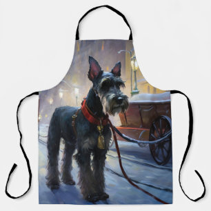 Tablier Miniature Schnauzer période festive de Noël