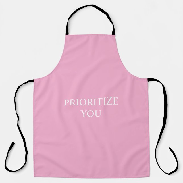 Tablier Minimal Prioriser Vous Citation Rose Poussiéreuse  (Recto)