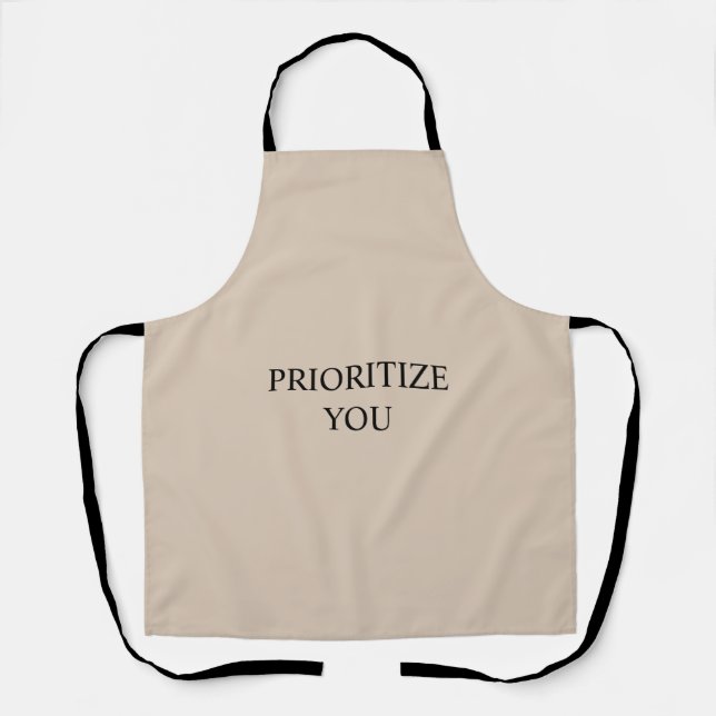 Tablier Minimal Prioritize You Quote beige (Recto)