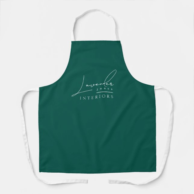 Tablier Minimalist Jade Green Modern Script Business Logo (Recto)