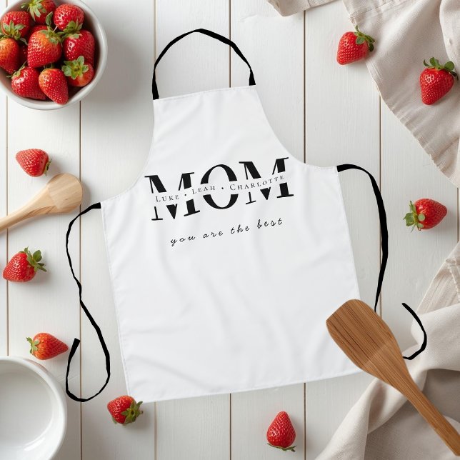 Tablier Minimalist Personalized Mom Name Apron (Créateur téléchargé)