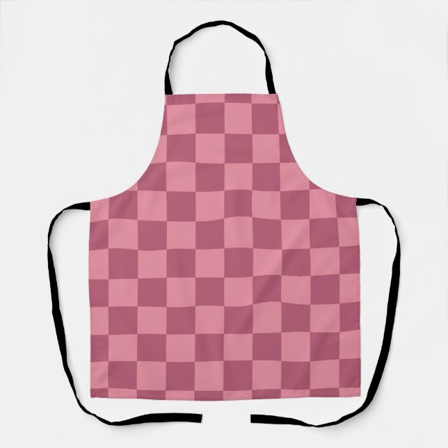 Tablier Minimalist Pink Checkerboard Pattern (Recto)