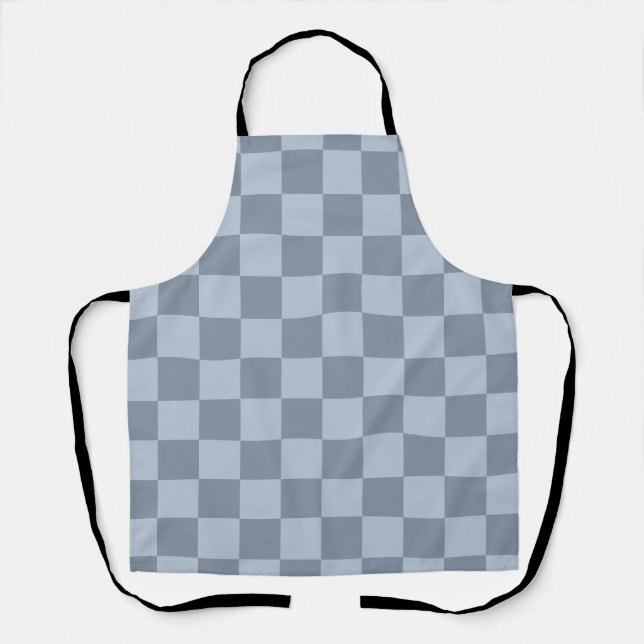 Tablier Minimalist Powder Blue Checkerboard Pattern (Recto)