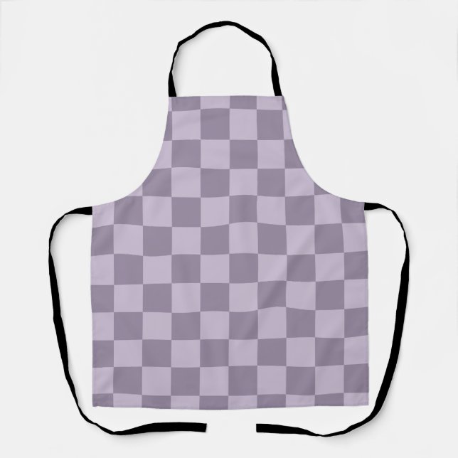 Tablier Minimalist Soft Lavender Checkerboard Pattern  (Recto)