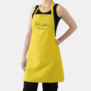 Tablier Minimaliste Moderne Jaune Personnalisé