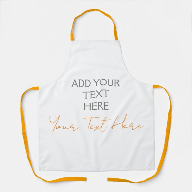 Tablier Minimaliste Moderne Texte Personnalisé Simple (Recto)