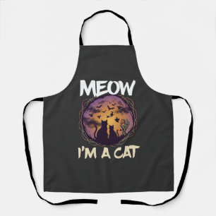 Tablier Minou suis Chat Nuit Halloween Sorcière Citrouille
