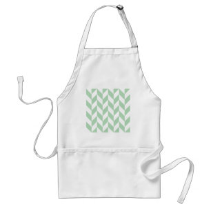 Tablier Mint Green Herringbone Pattern