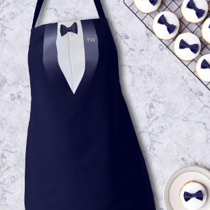 Tablier Minuit Bleu Tuxedo Bib Waiters Costume Apron