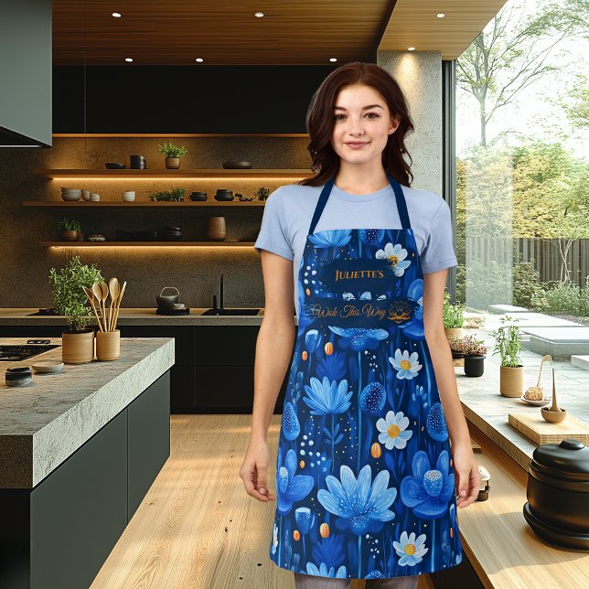 Tablier Minuit Blue Lotus Flower Zen Serenity (Créateur téléchargé)