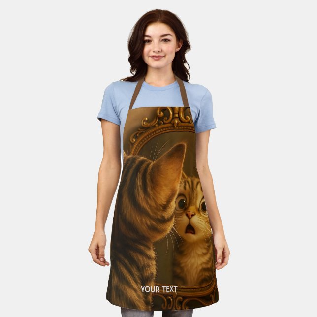Tablier Miroir de chat surpris fantaisie mignon (Porté)