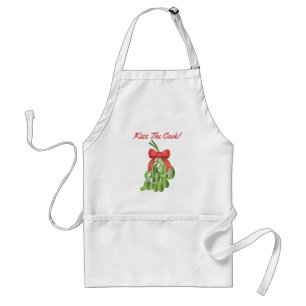 Tablier Mistletoe Madness ! Kiss The Cook ! sur un