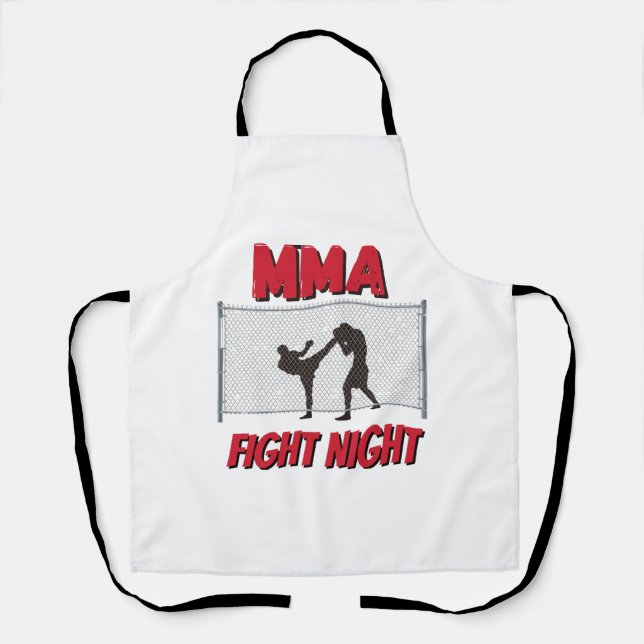 Tablier MMA Fight Night text and Silhouette of Two Fighter (Recto)