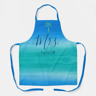 Tablier Mme Beach Ombre Océan Bleu Vert Mariage Cadeau