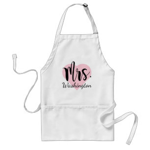 Tablier Mme Pink Heart - Monogramme de mariage personnalis