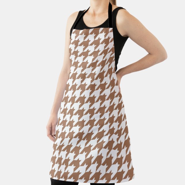 Tablier Mocha et White Houndstooth Motif sans couture (Insitu)