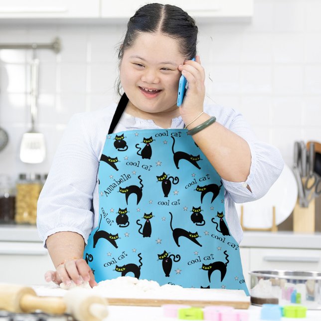 Tablier Mod Black Cats Nom et phrase personnalisés (Créateur téléchargé)