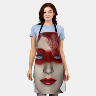 Tablier Mode femme de maquillage rouge