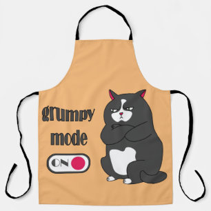 Tablier Mode grumeux sur drôle de gros chat