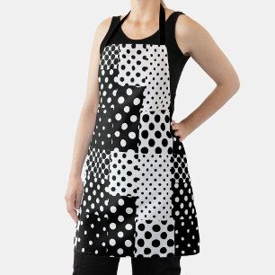 Tablier Mode noir blanc à pois Style Design