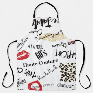 Tablier Mode Paris : motif glamour vintage.