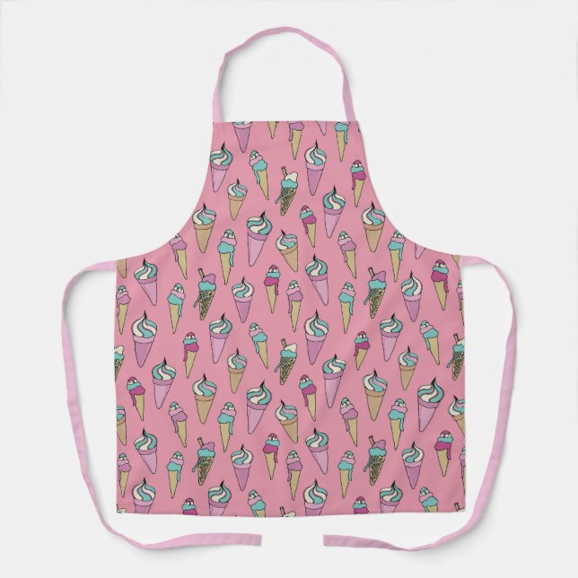 Tablier Modèle de cône de glace rose (Recto)